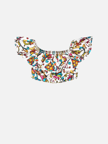 Girl crop top with ruffle - MC2 Saint Barth