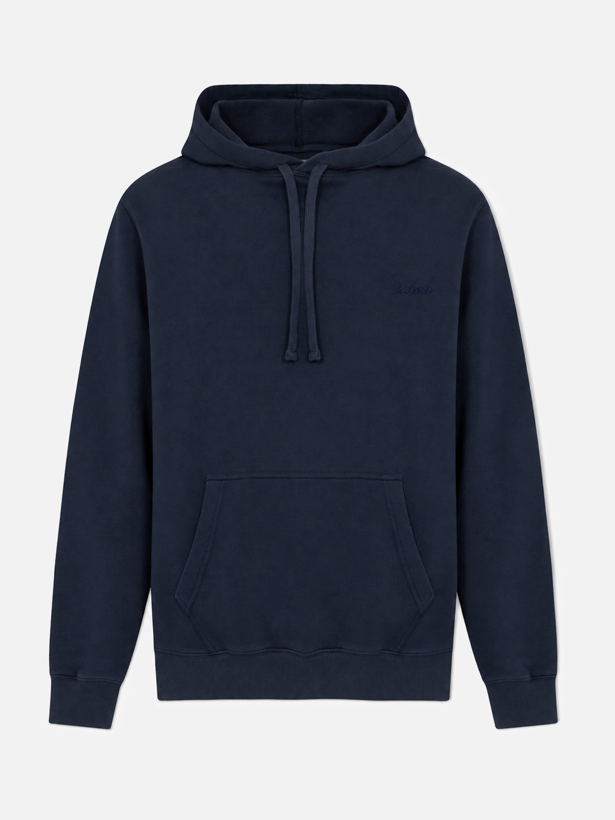 Navy blue Manhattan hooded sweatshirt with logo embroidery