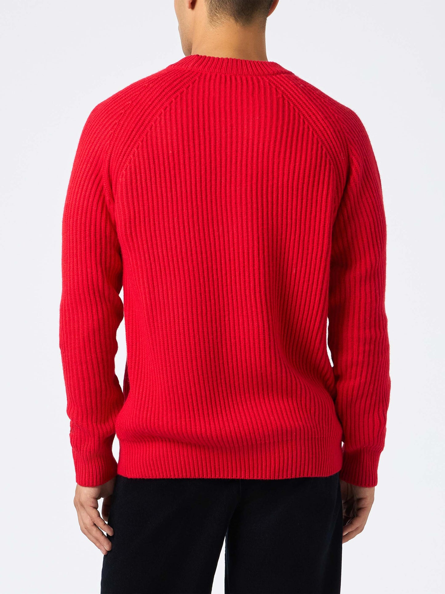 Man red ribbed sweater Marine - MC2 Saint Barth