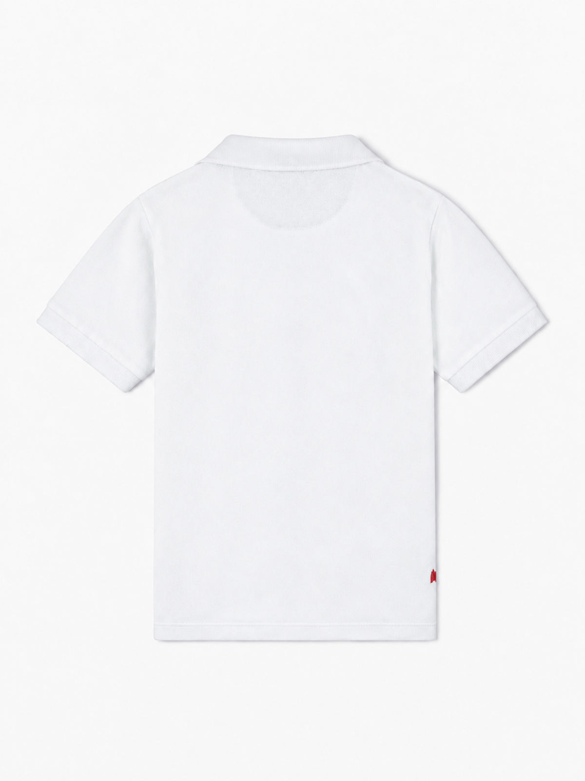 Polo garçon en piqué de coton blanc avec broderie 
