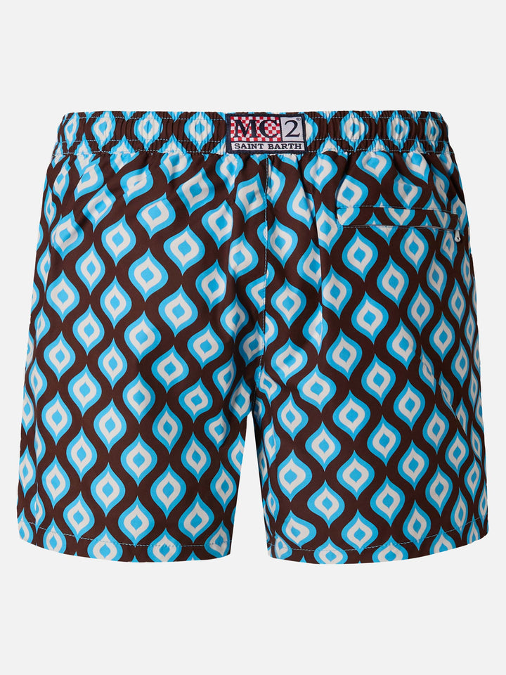 Short-length swim shorts Master with geometric print