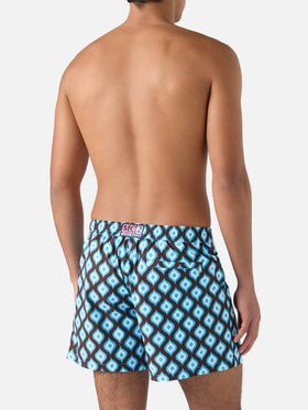 Short-length swim shorts Master with geometric print