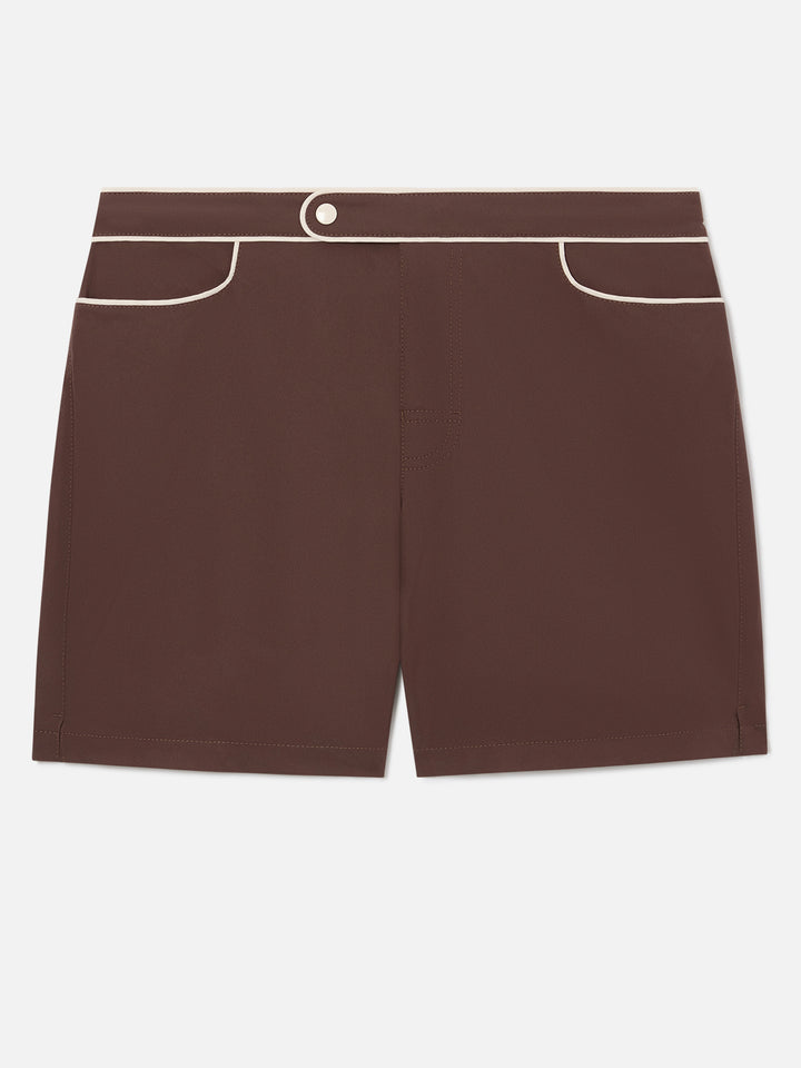 Master Piping swim shorts in brown