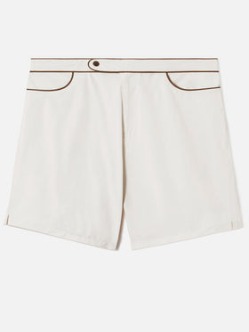 Master Piping swim shorts in solid white