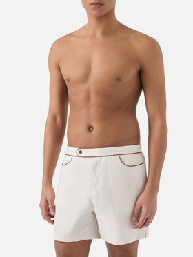 Master Piping swim shorts in solid white