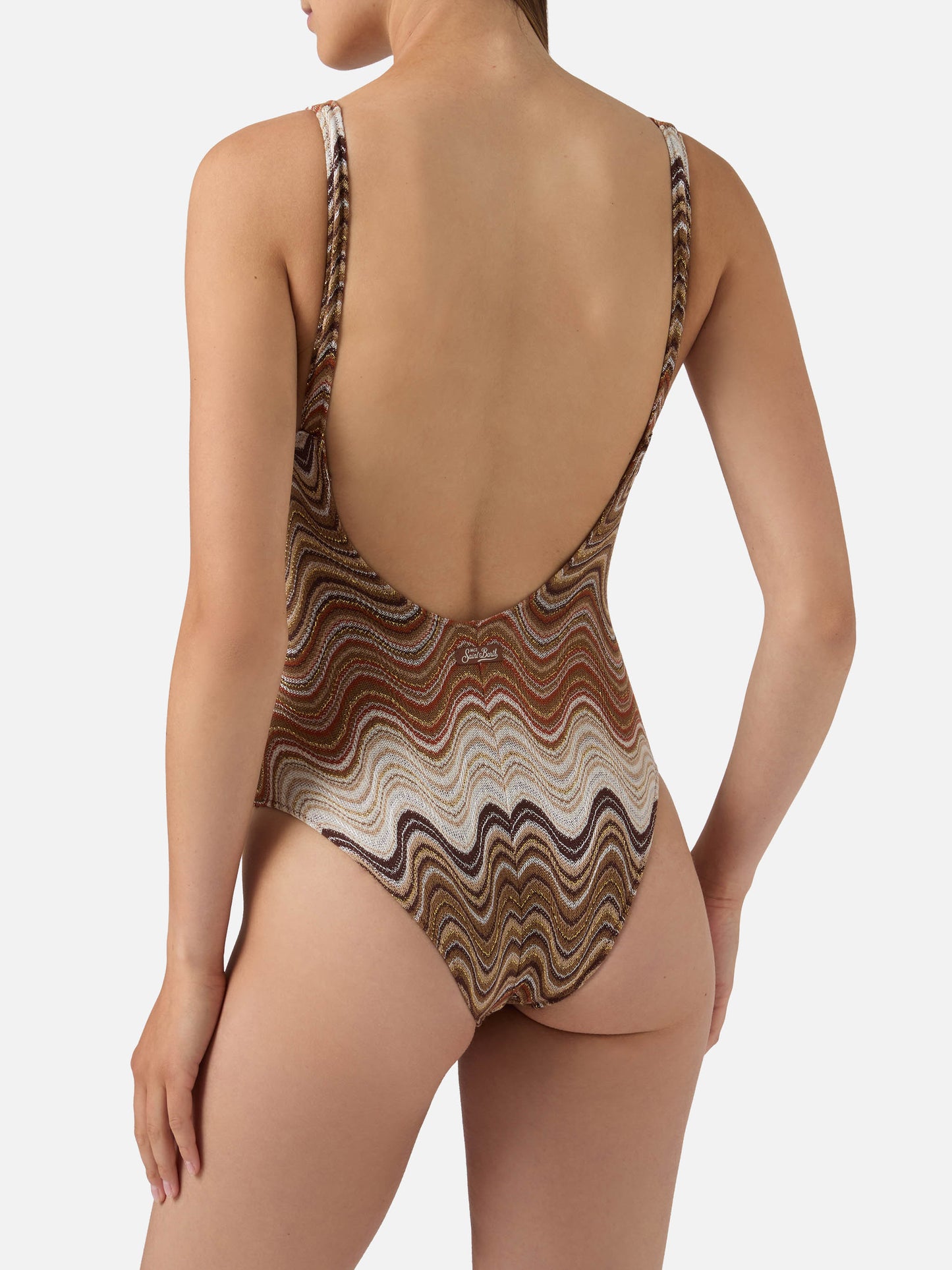 Maillot de bain une-pièce Mavi en tissu raschel dégradé marron 