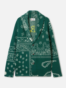 Herren-Strickjacke mit Bandana-Print