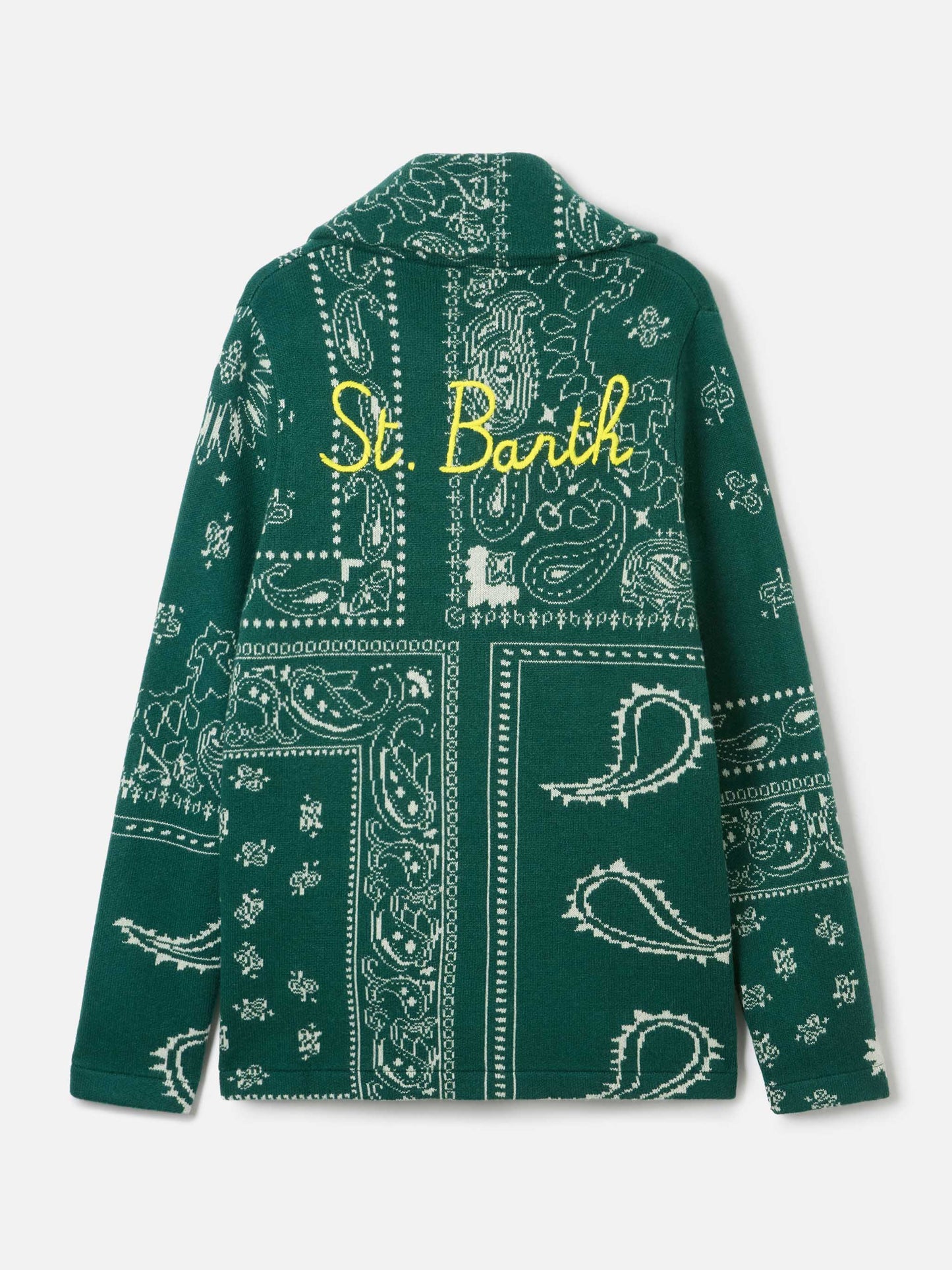 Herren-Strickjacke mit Bandana-Print