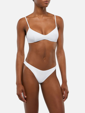 May Lido plunging bralette bikini in white