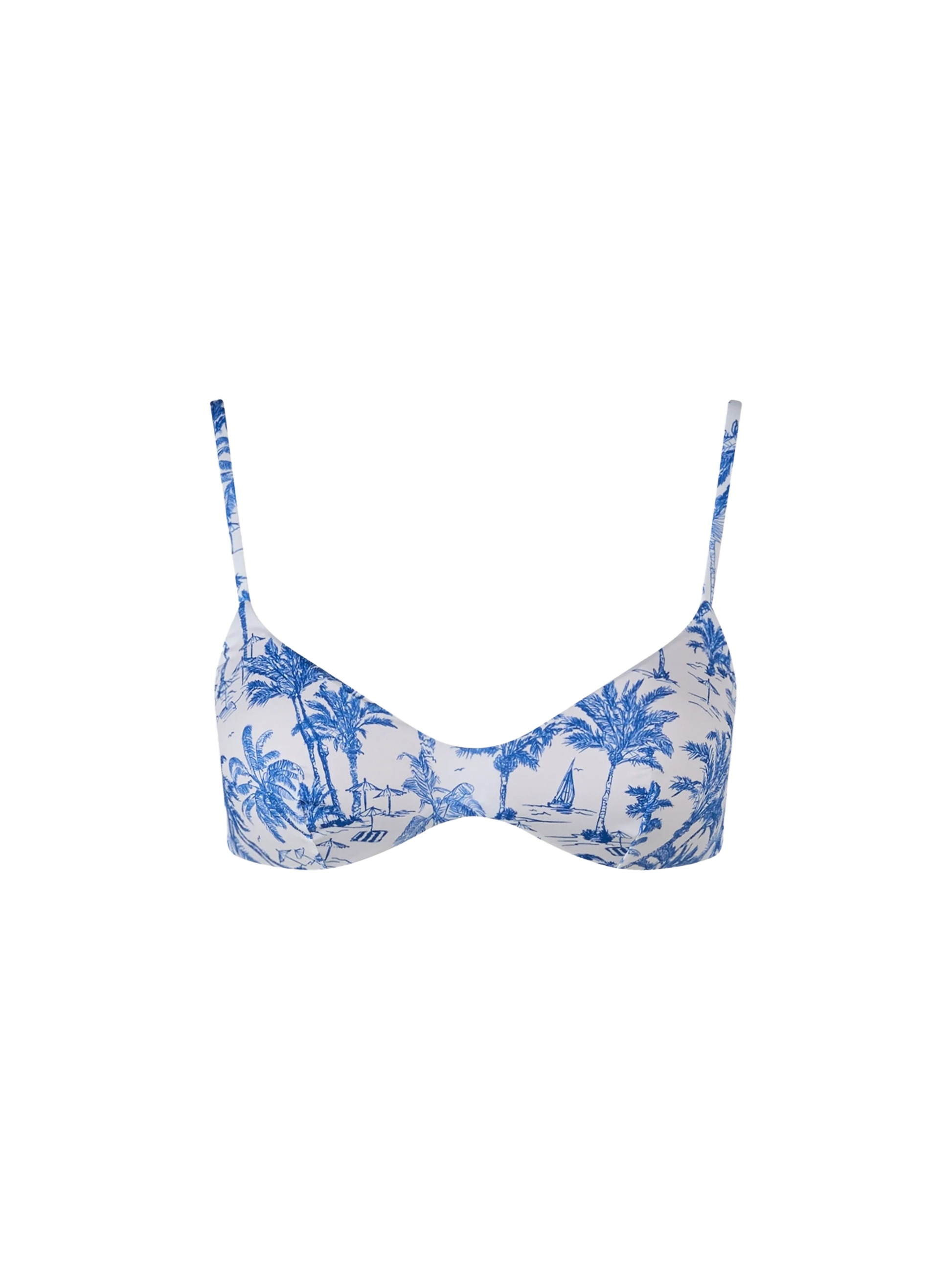 Woman Toile de Jouy scoop bralette beach top May - MC2 Saint Barth
