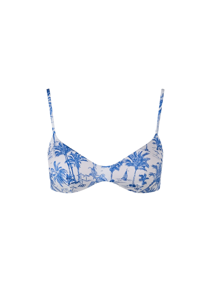 Woman Toile de Jouy scoop bralette beach top May - MC2 Saint Barth
