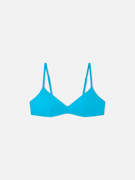 Top de bikini bralette con escote redondo May turquoise 