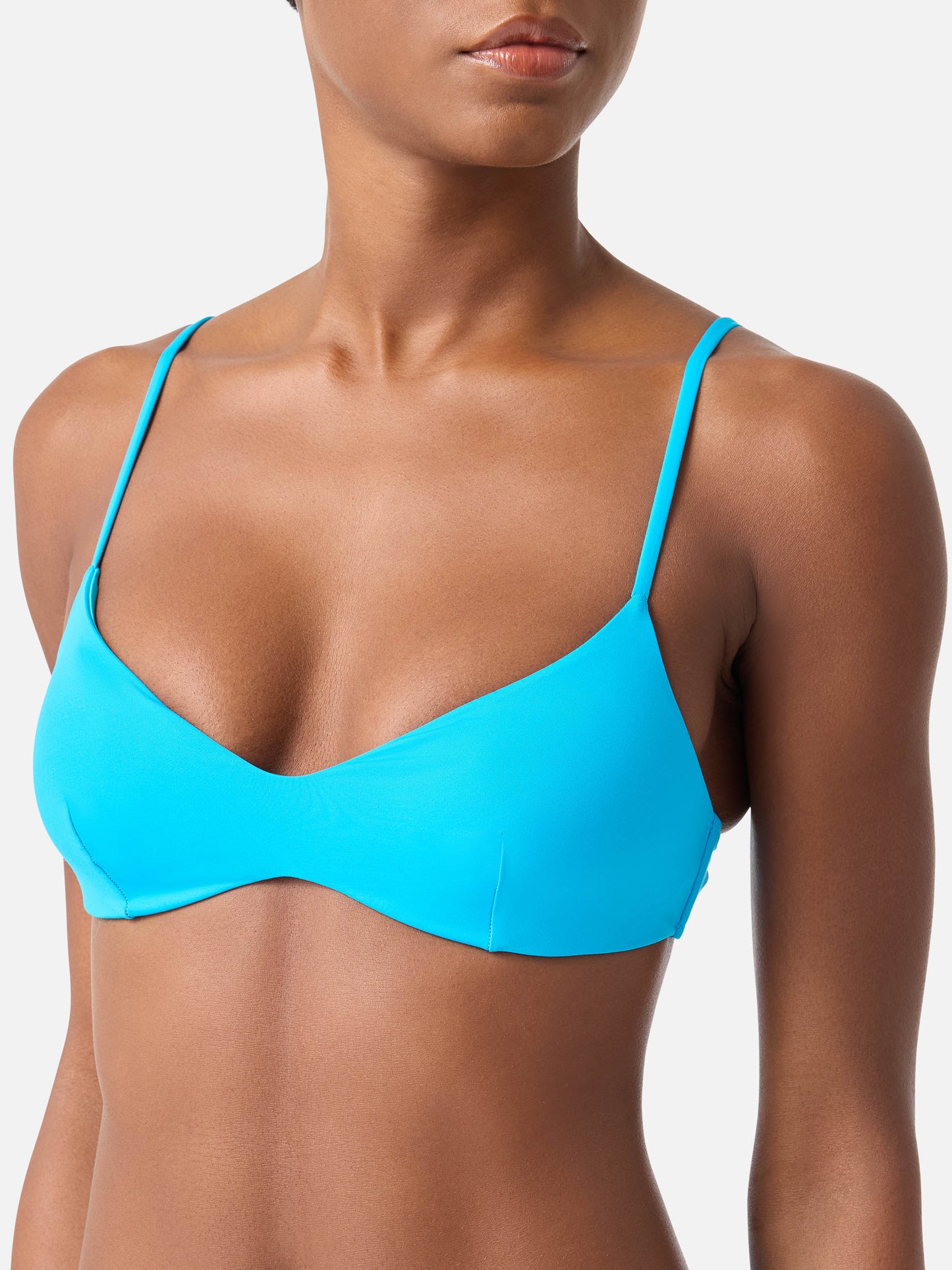 Top de bikini bralette con escote redondo May turquoise 