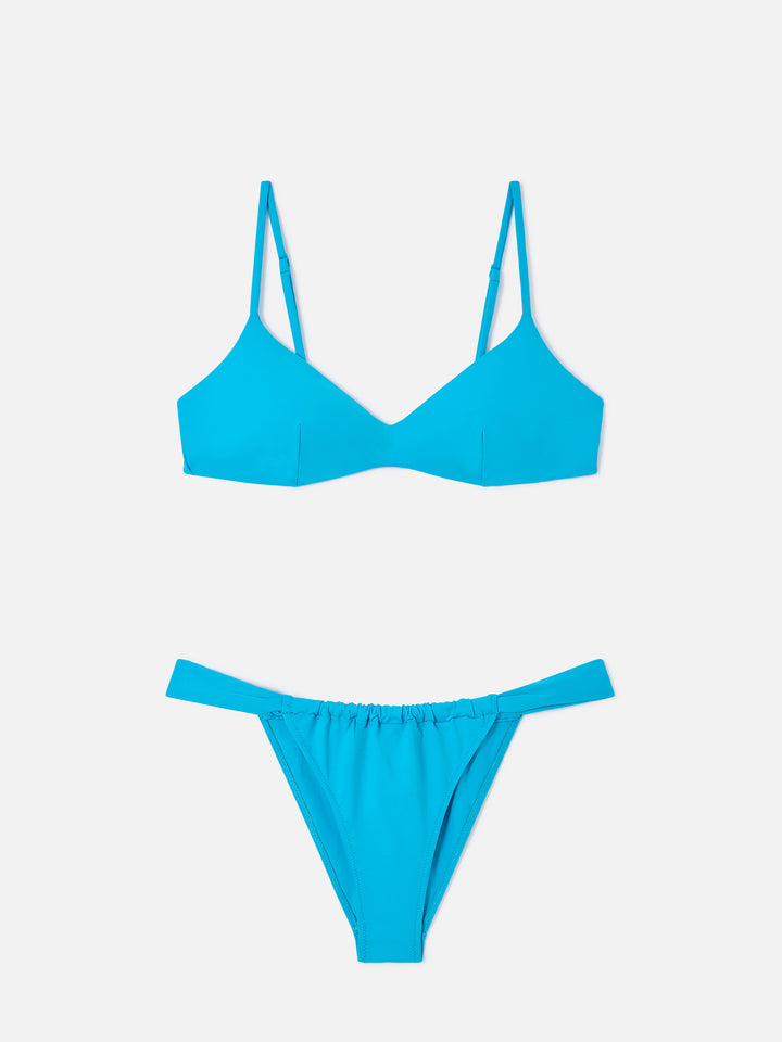 Bikini brassière à encolure arrondie May Noelle turquoise 