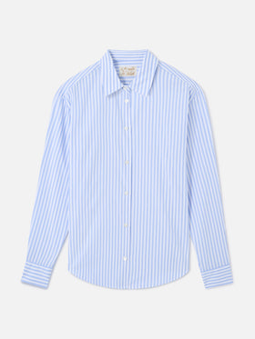 Chemise Meredith en coton à rayures bleues avec broderie Saint Barth 