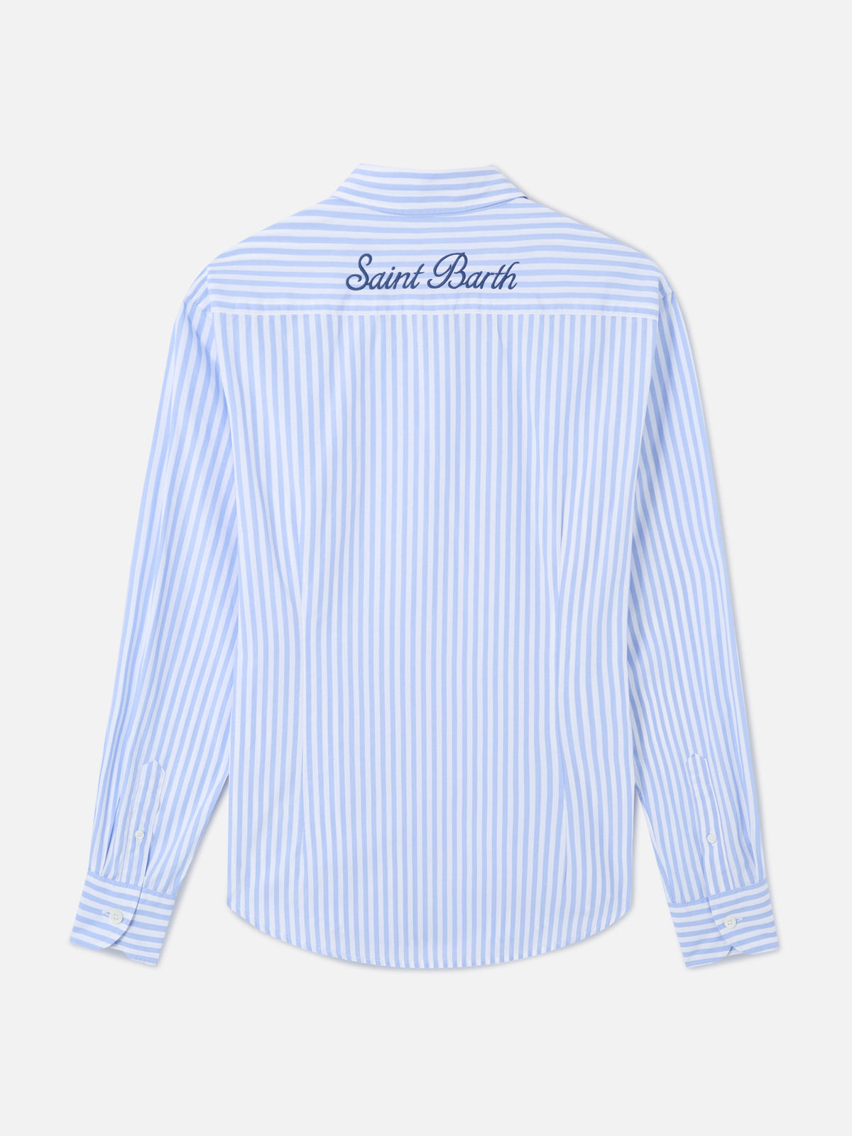 Chemise Meredith en coton à rayures bleues avec broderie Saint Barth 
