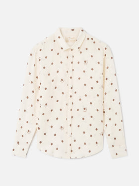 Chemise Meredith en lin à pois avec broderie Saint Barth 