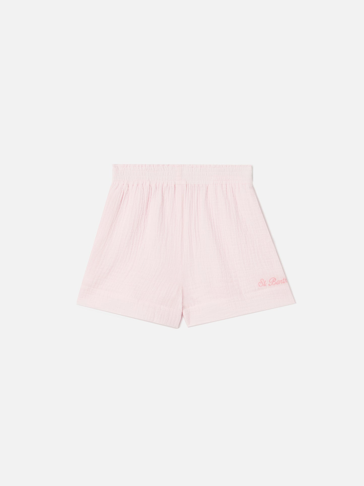 Shorts Meave Jr de muselina de algodón en rosa 