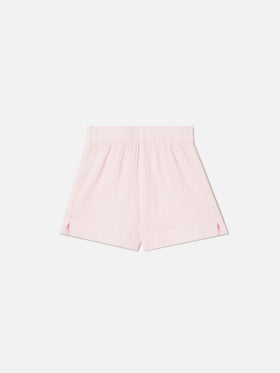 Shorts Meave Jr de muselina de algodón en rosa 