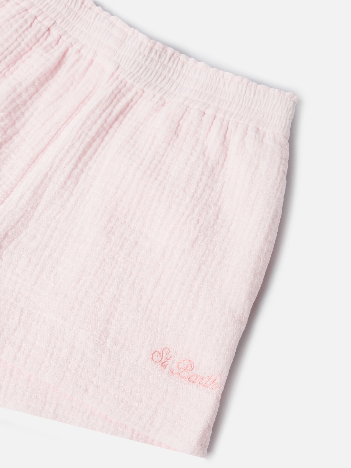 Shorts Meave Jr de muselina de algodón en rosa 