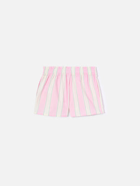 Short Meave Jr a righe bianche, rosa e verdi