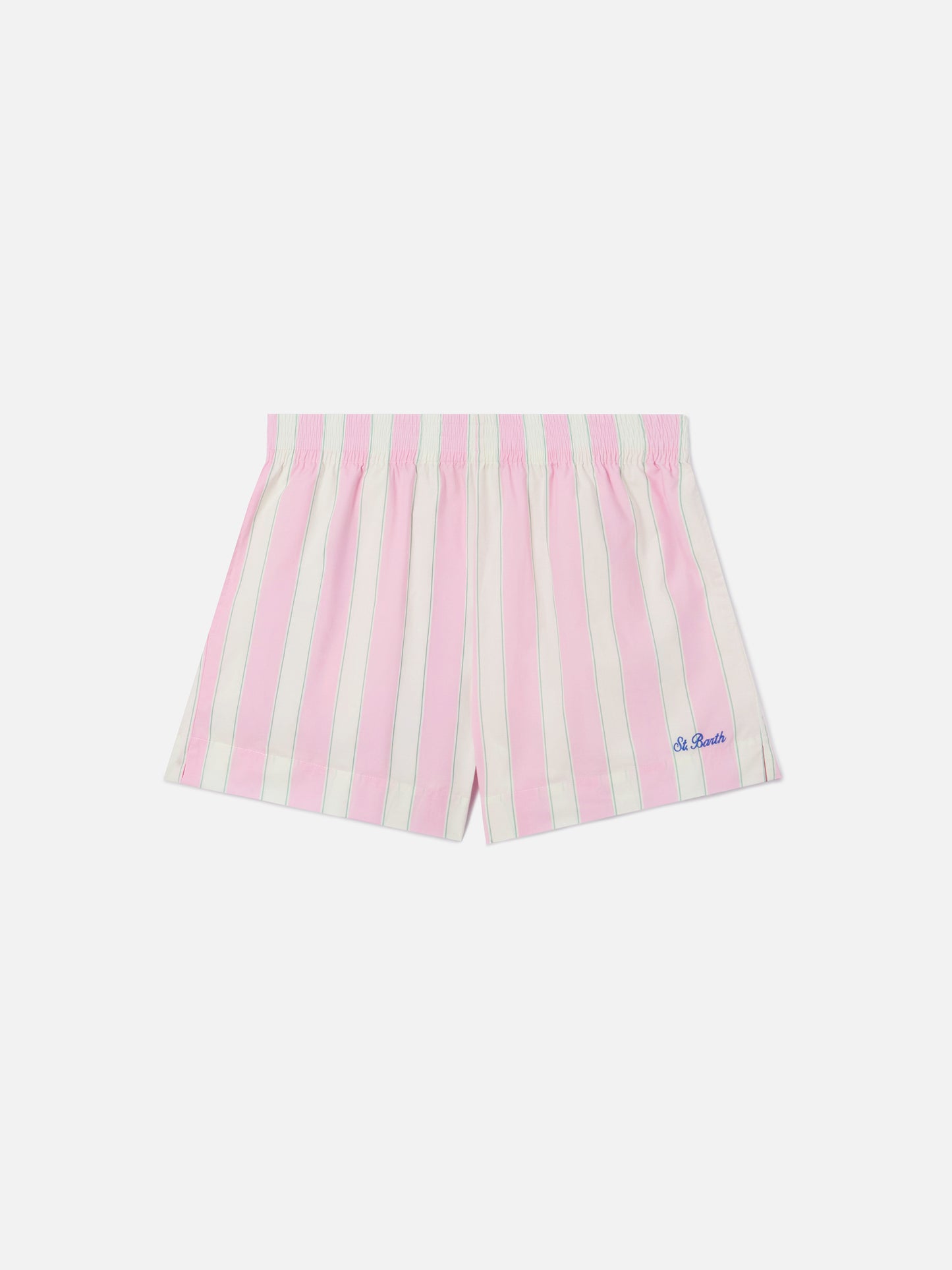 Pink striped Meave cotton shorts