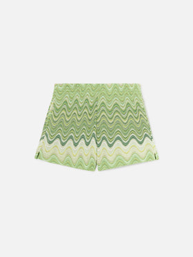 Green degradé raschel Meave shorts