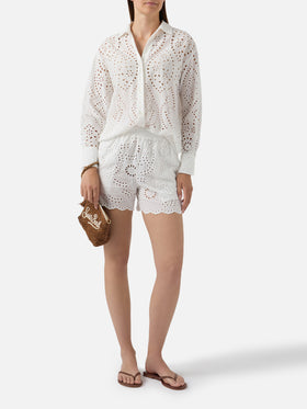 Short en broderie anglaise White Meave 