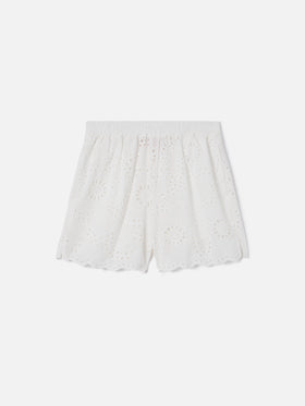 Short en broderie anglaise White Meave 