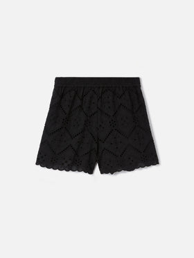 Black Meave broderie anglaise shorts