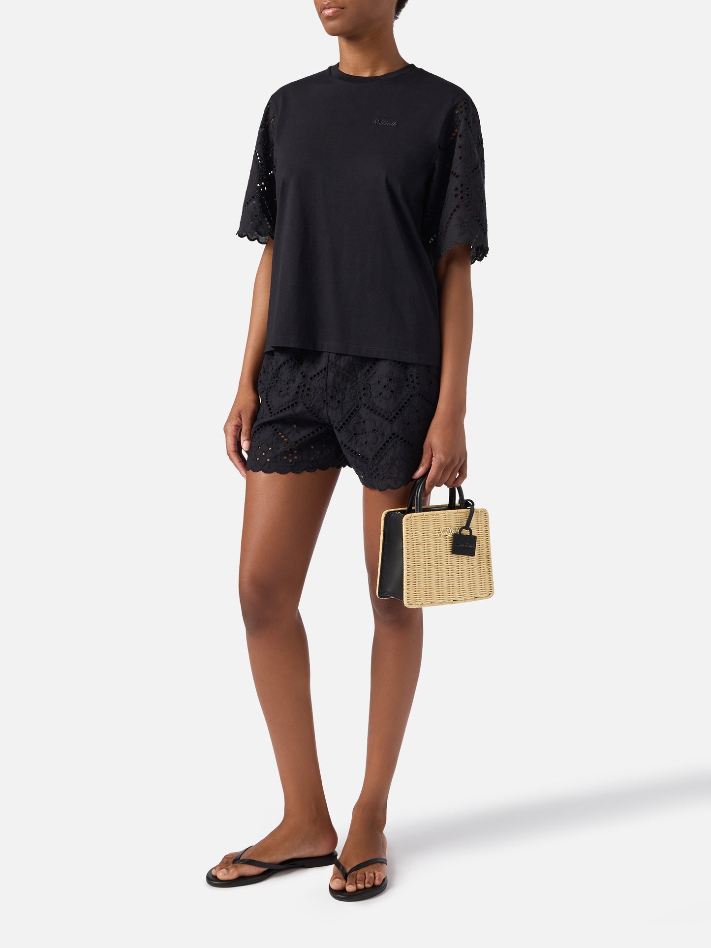 Short en broderie anglaise Black Meave 