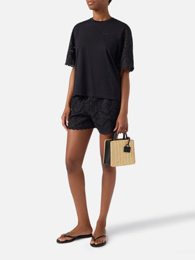Short en broderie anglaise Black Meave 