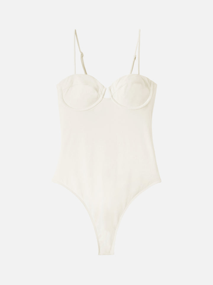 Costume intero Medea color crema con ferretto