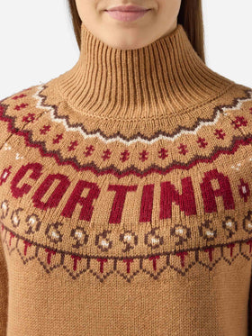 Woman cashmere blend sweater Meghan with nordic jacquard