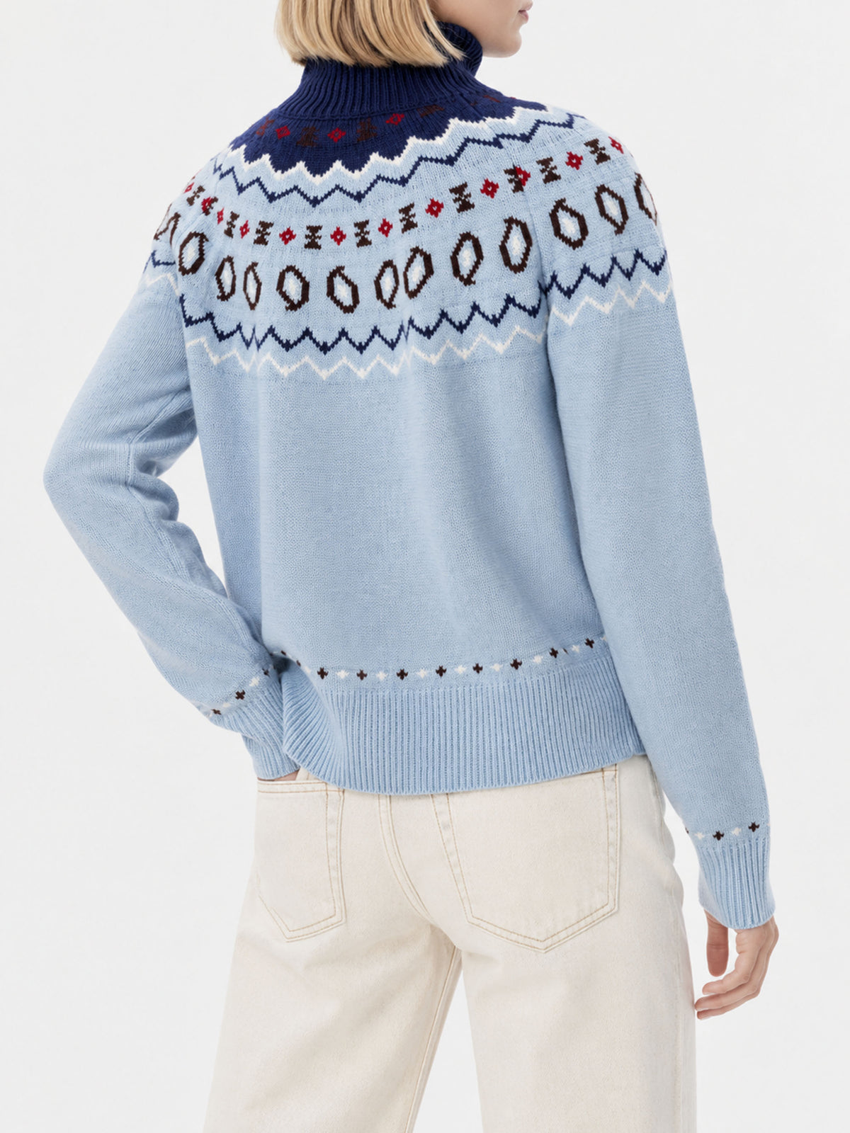 Jersey Meghan de mezcla de cachemira con jacquard 