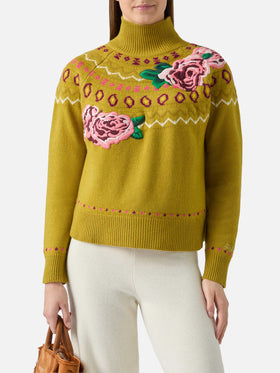 Cashmere blend sweater Meghan with nordic jacquard