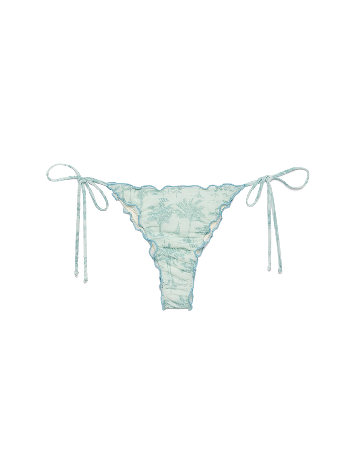 Classic triangle lurex bikini Sagittarius Miami with toile de jouy print - MC2 Saint Barth