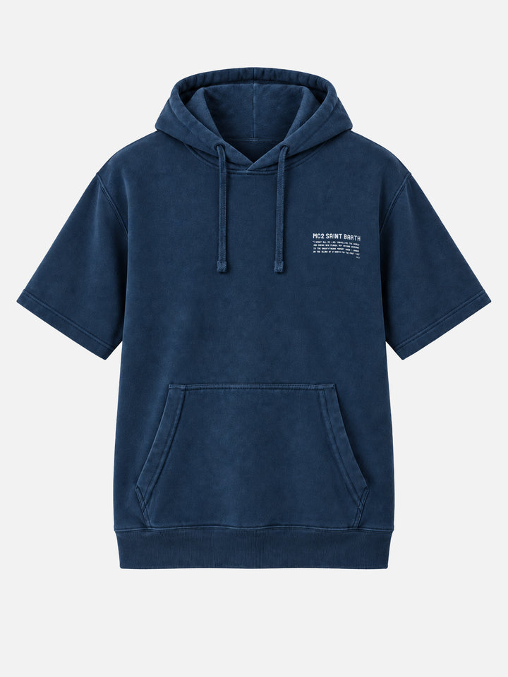 Sweat à capuche à manches courtes Mike navy 