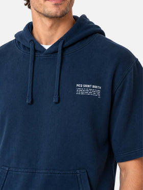 Sweat à capuche à manches courtes Mike navy 