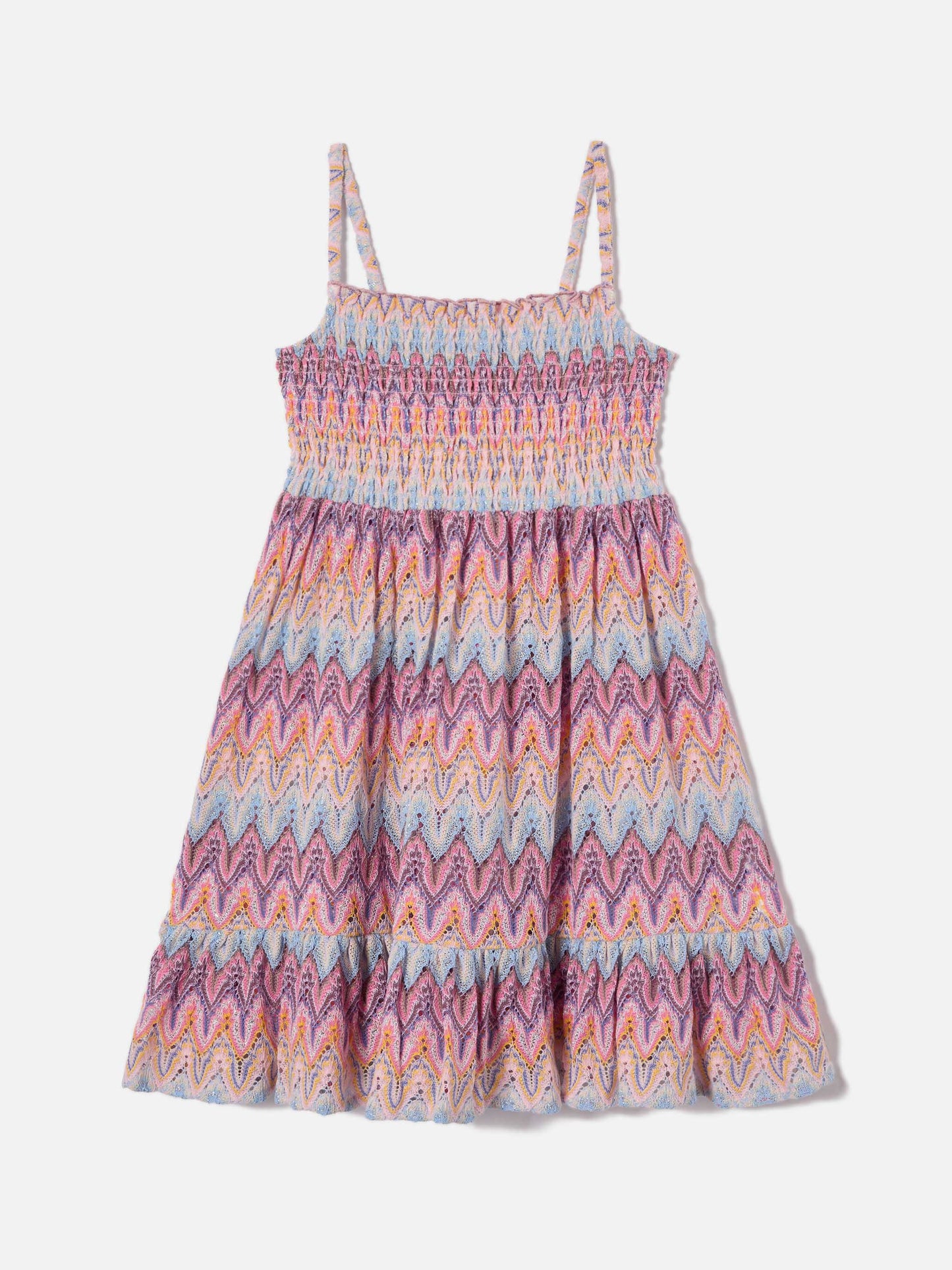 Robe d'été Miki en maille raschel avec motif flamme pastel 