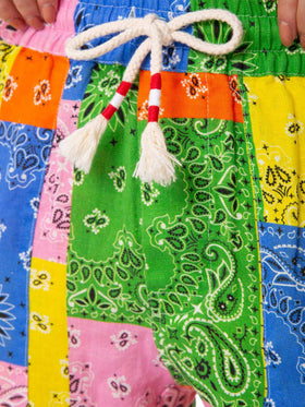 Pantalon en lin bandana multicolore Millie 