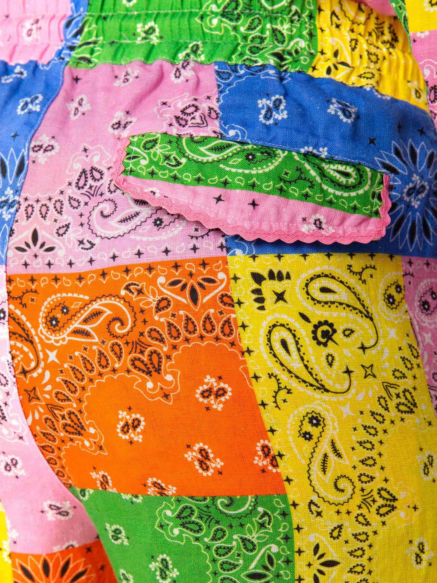 Pantalon en lin bandana multicolore Millie 