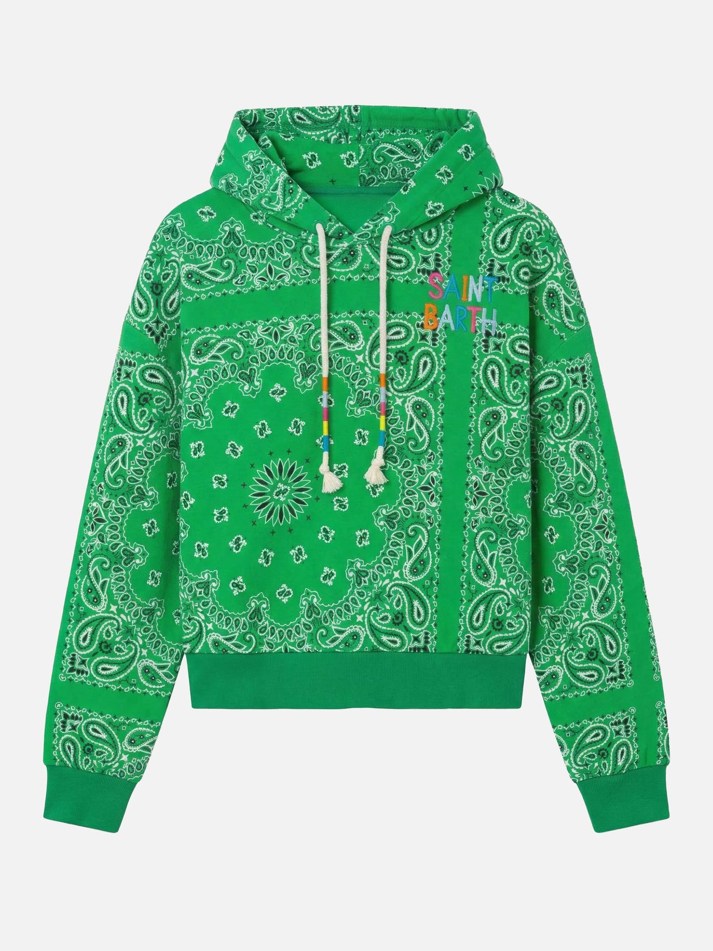 Kapuzenpullover aus Baumwolle mit Bandana-Print