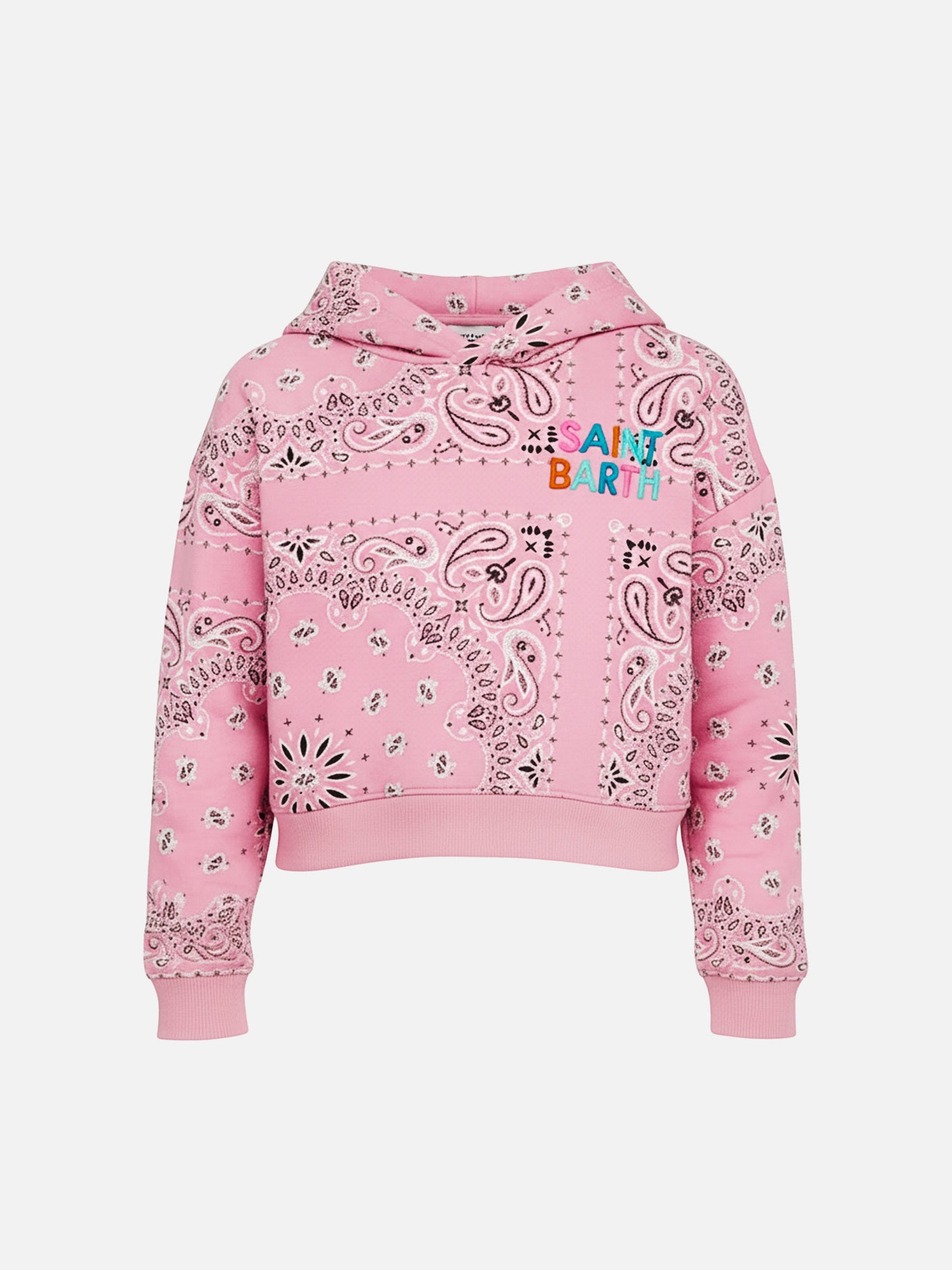 Cotton bandanna hoodie Mindy Jr with Saint Barth embroidery