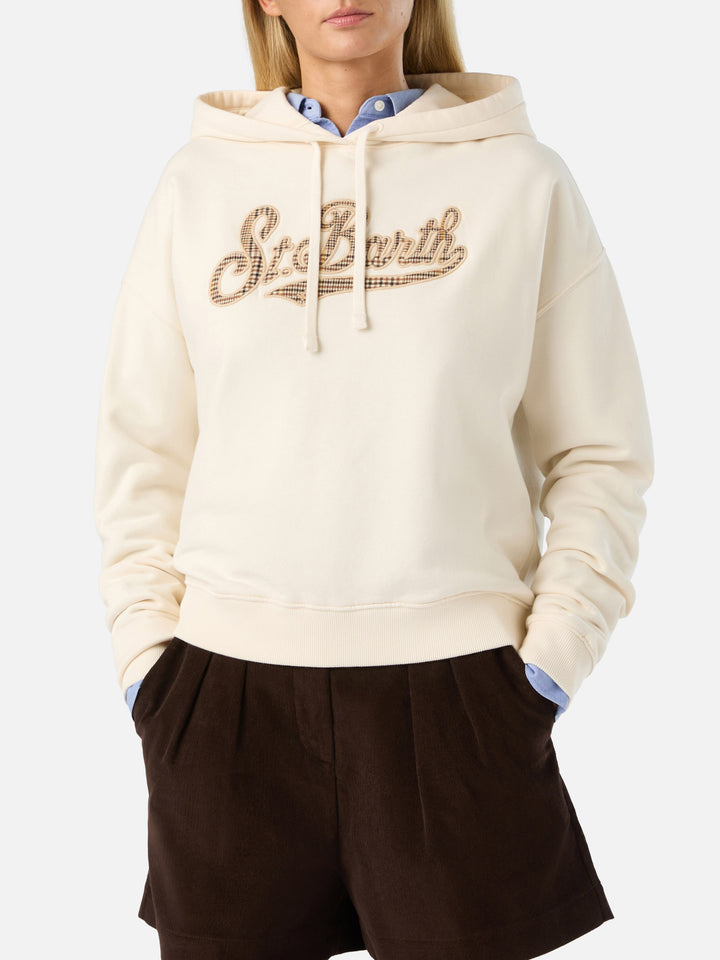 Off-White-Mindy-Hoodie mit Tartan-Logo-Einsatz 