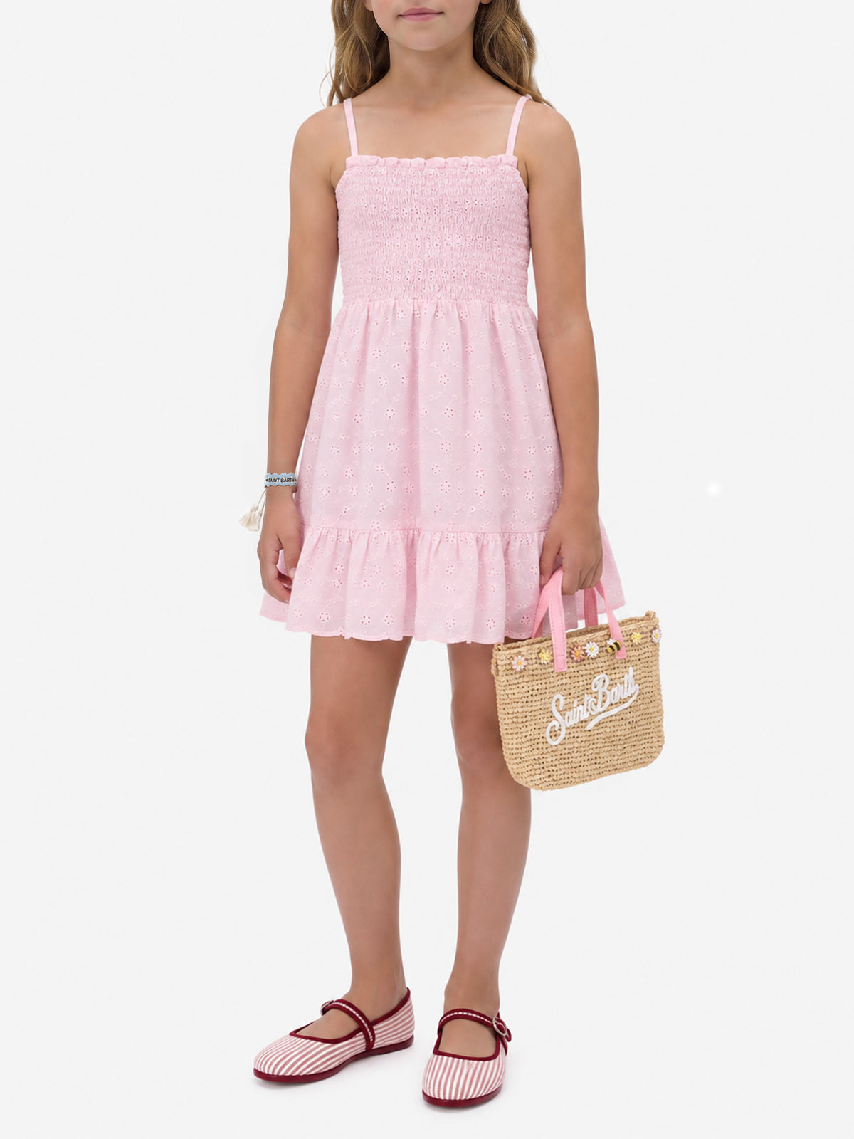 Robe d’été Pink Miki en coton broderie anglaise 