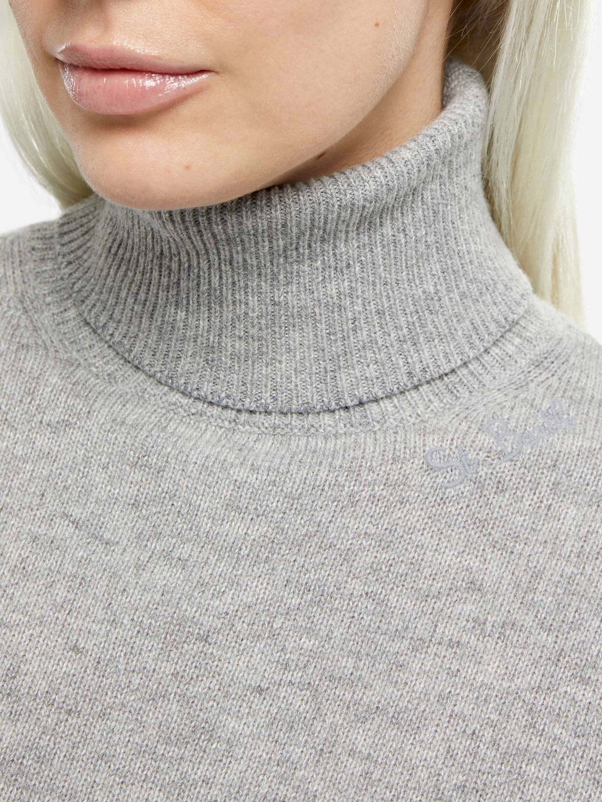 Woman mélange grey cashmere blend sweater Moody - MC2 Saint Barth