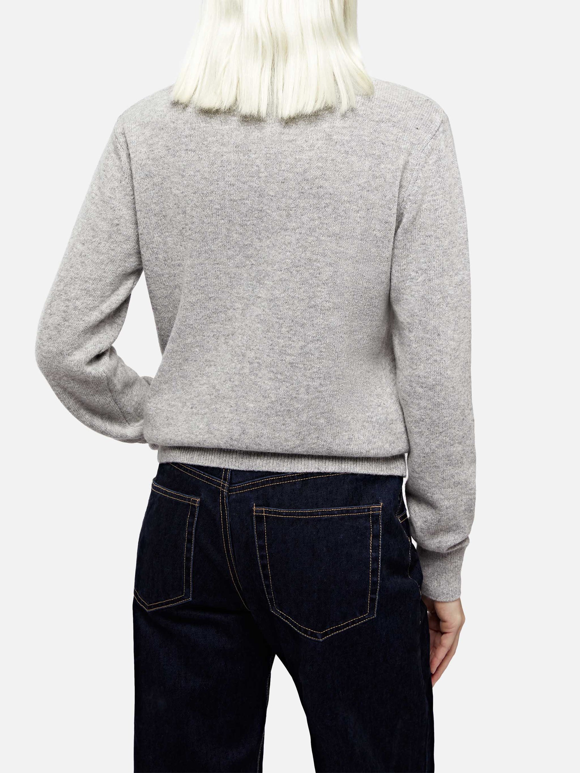 Woman mélange grey cashmere blend sweater Moody - MC2 Saint Barth