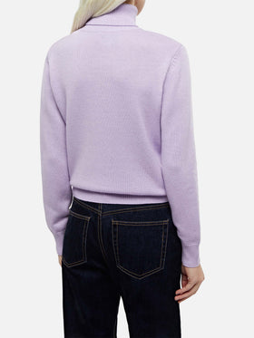 Woman lilac cashmere blend turtleneck sweater Moody - MC2 Saint Barth