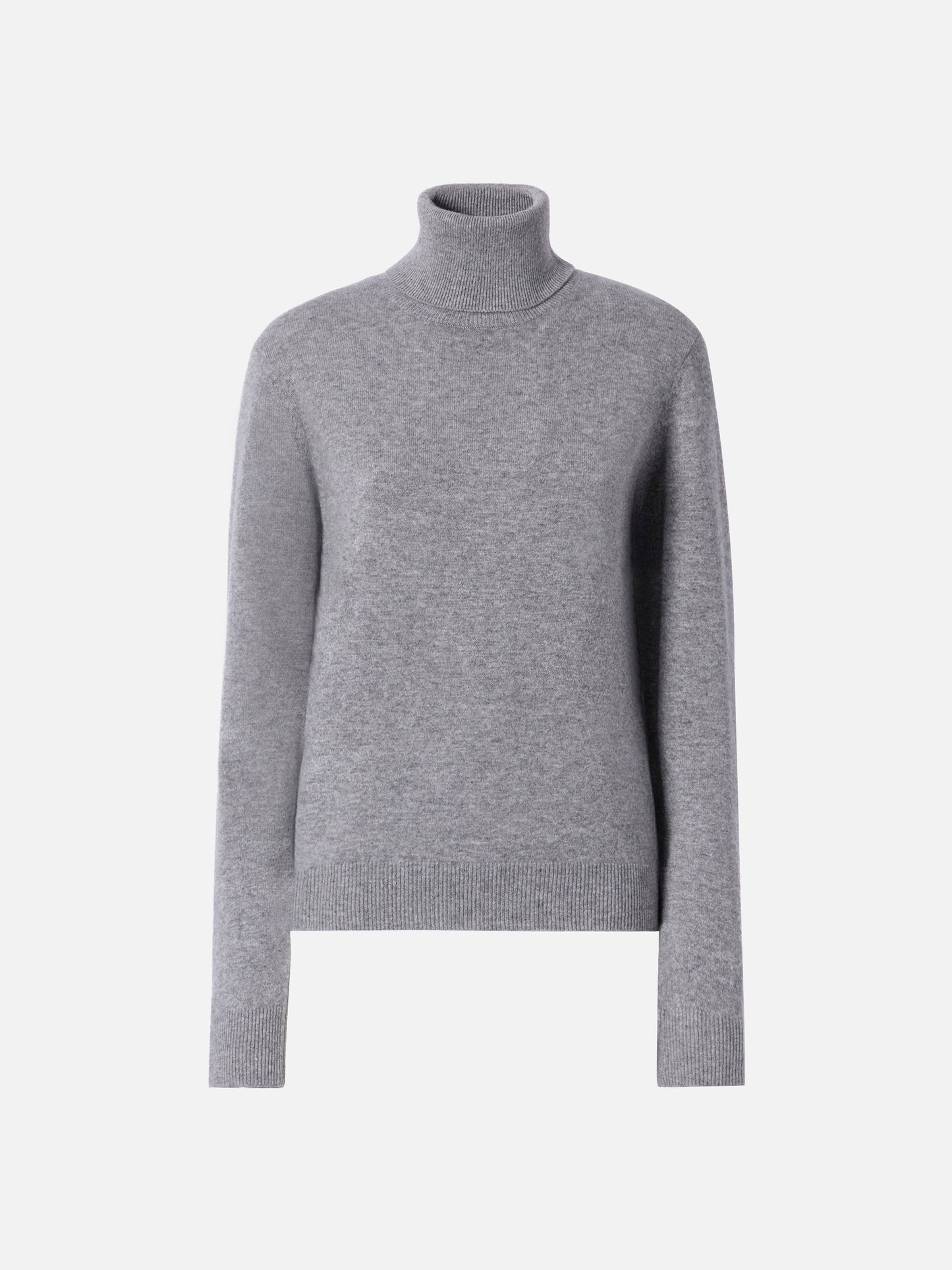 Moody turtleneck sweater in cashmere in grey melange with St. Barth embroidery